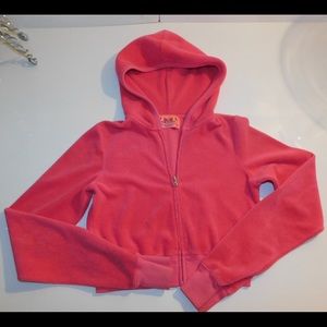 Juicy Couture Pink Terry Cloth Cropped Hoodie P S